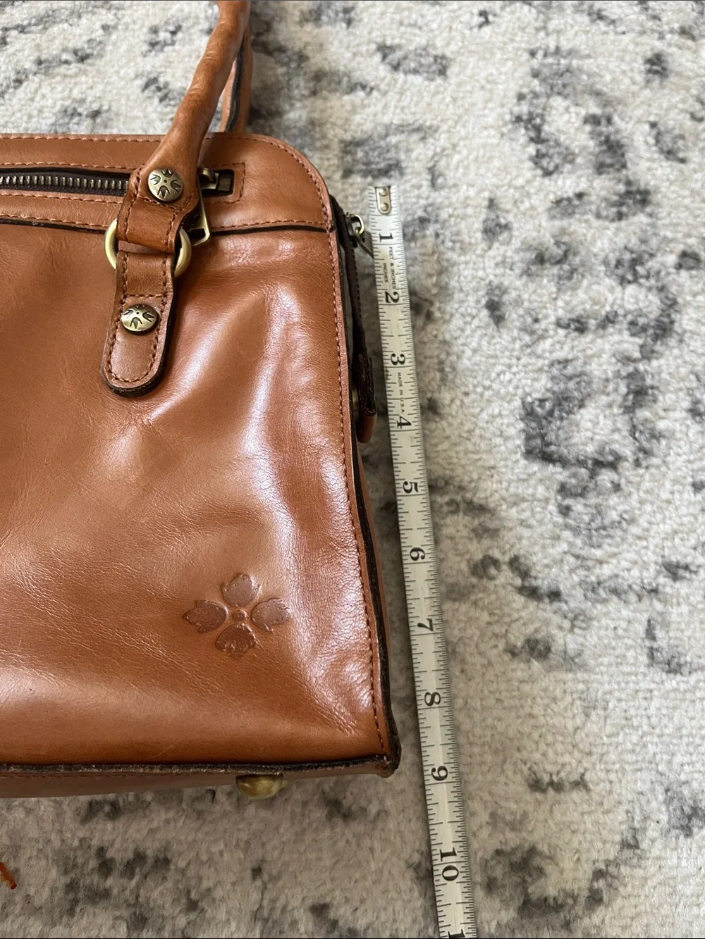 Patricia Nash Calvi Heritage Tan Leather Top-Handle Satchel